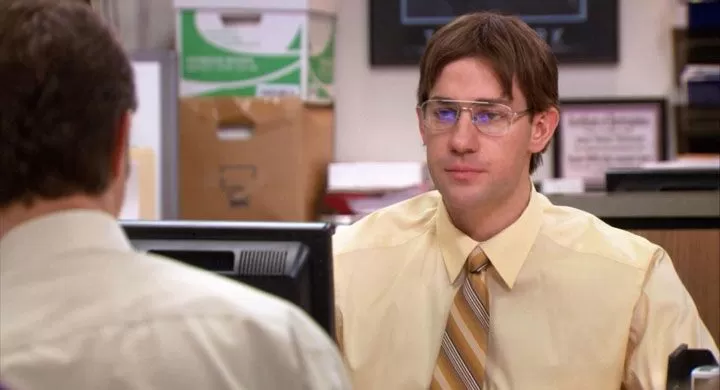 Jim impersonates Dwight from The Office
